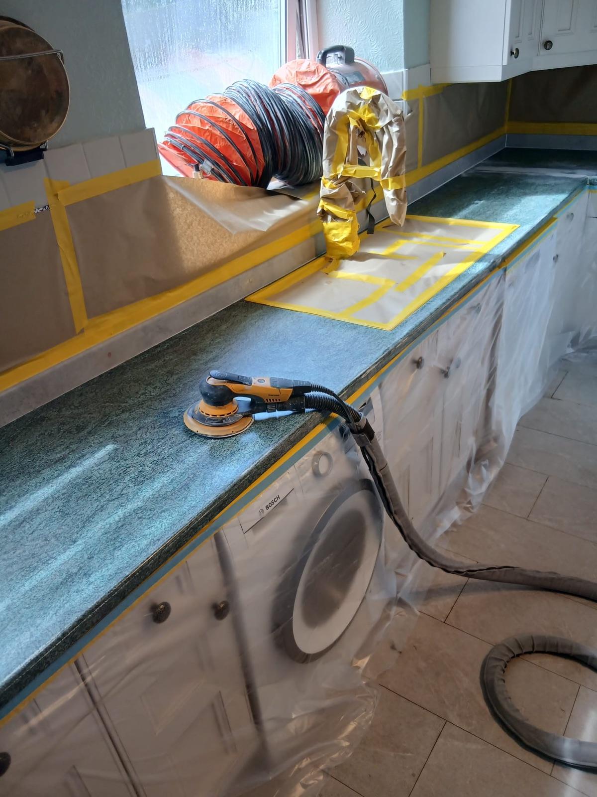 Granite Spraying — Before